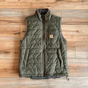 Carhartt Rain Defender Lightweight Insulated Vest Moss Green Workwear S Mens